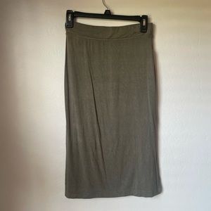 Green mini skirt